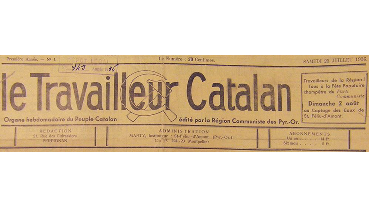 El 27 d’agost del 1939, es prohibia el setmanari comunista Le Travailleur Catalan.