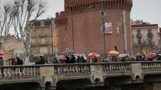 200 persones manifesten a Perpinyà per la Llibertat dels presos polítics.