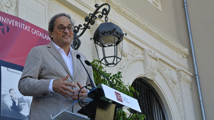 Quim Torra a la cloenda de la Universitat Catalana d'Estiu 2020