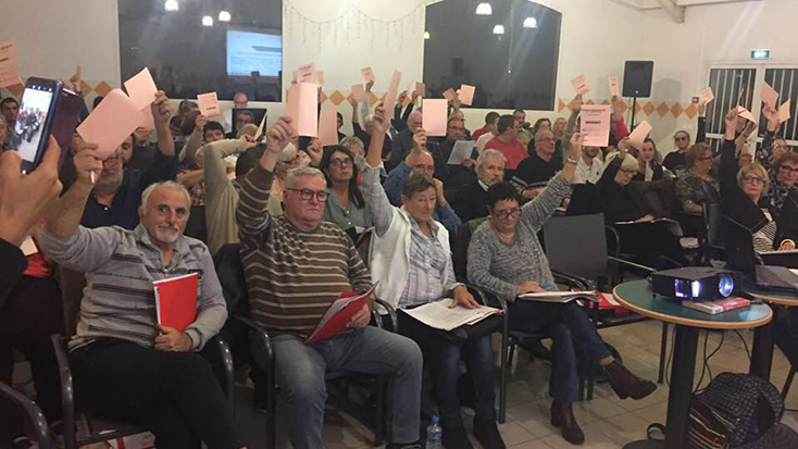 Els comunistes de Catalunya Nord aproven per unanimitat una moció de suport als presos polítics.