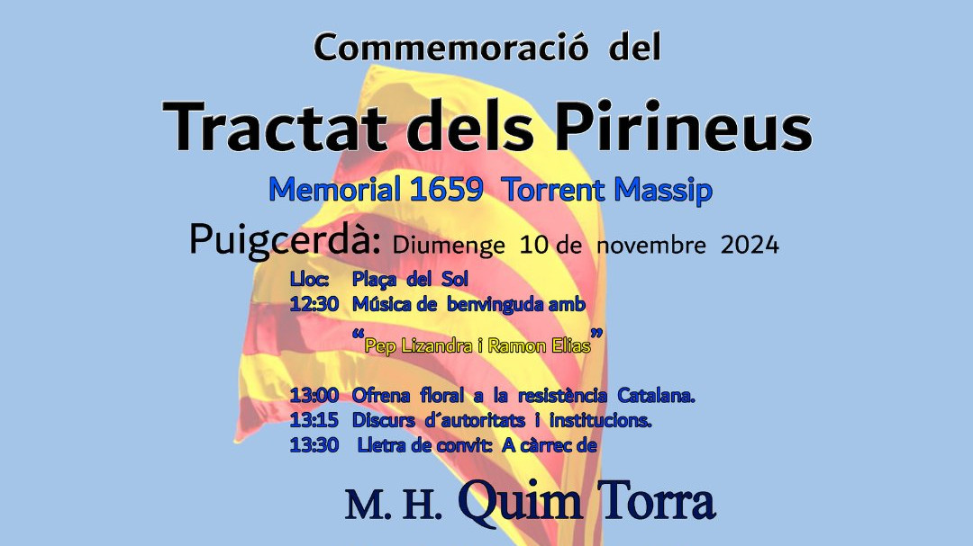 Commemoració del Tractat dels Pirineus aquest diumenge a Puigcerdà