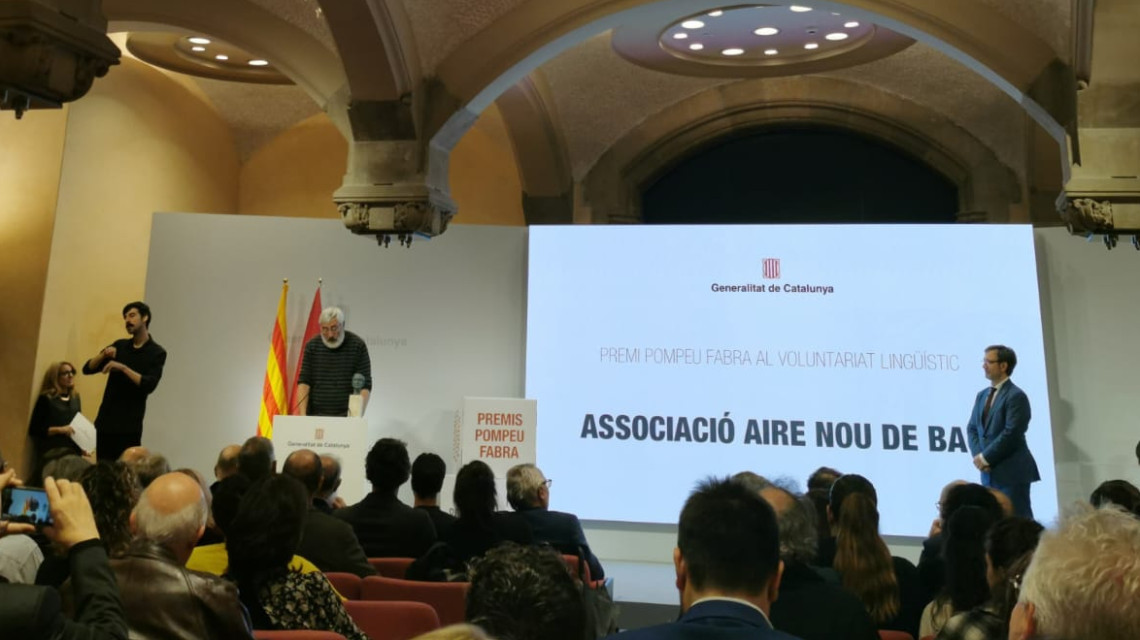 L’associació Airenou de Baó rep el premi Pompeu Fabra de la Generalitat