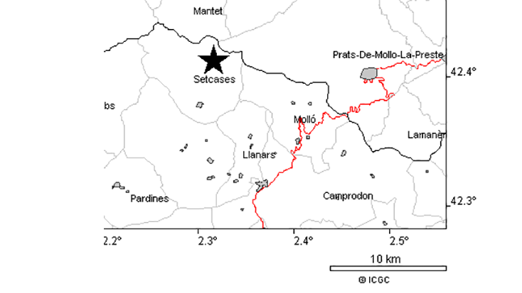 Lleuger terratrèmol aquest migdia entre el Ripollès i el Canigó