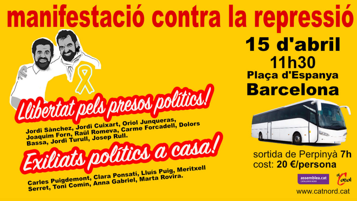 Desenes de nord-catalans van participar a la manifestació pels presos polítics.