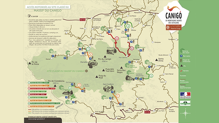 Menys cotxes sobre les pistes forestals del Canigó