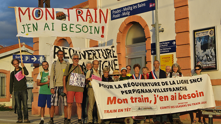 Mobilitzacions pel retorn de la línia de tren Vilafranca de Conflent - Perpinyà