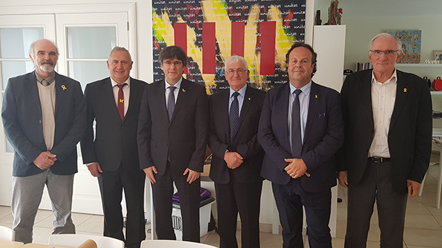 Batlles nord-catalans visiten Carles Puigdemont, President de la Generalitat de Catalunya a l’exili