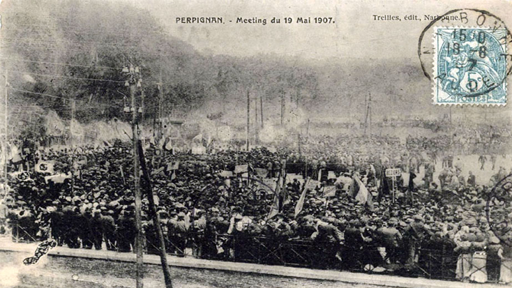 Tal dia com avui, El 14 de juny de 1907, en plena Revolta dels vinyaters, 88 consells municipals de Catalunya Nord dimiteixen en solidaritat amb els comitès de defensa vitícola.